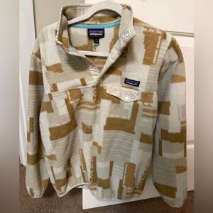Patagonia Geometric Fleece in Brown and Cream